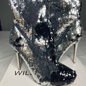 Sequin Heel Booties